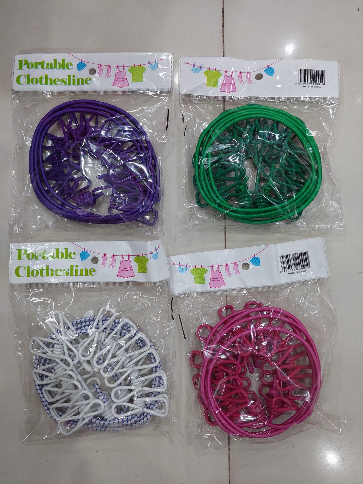 Clip&hang portable clothesline