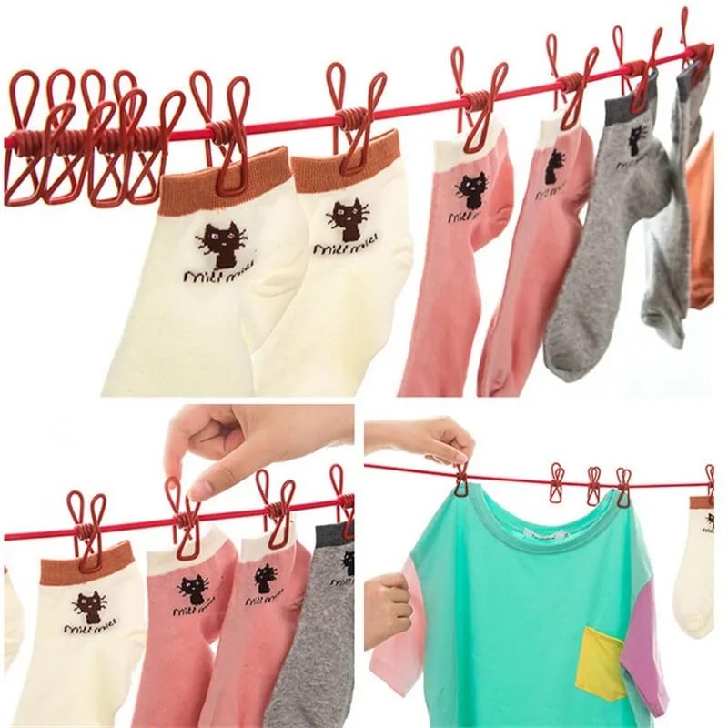 Clip&hang portable clothesline