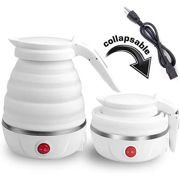Fast Water Boiling 600 Ml Portable Kettle Travel Kettle Foods Boils Quickly Silicone Small Collapsible Foldable Electric Sports Bottle