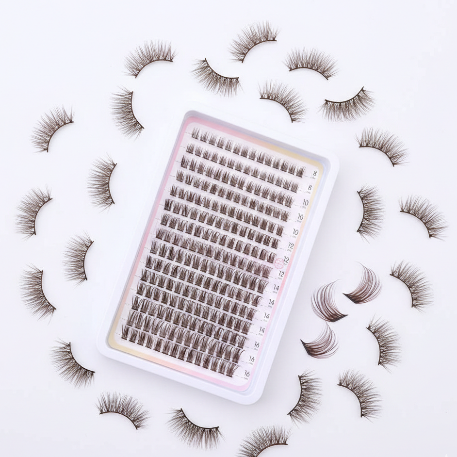 Pre-Glued Wispy Eyelash Clusters