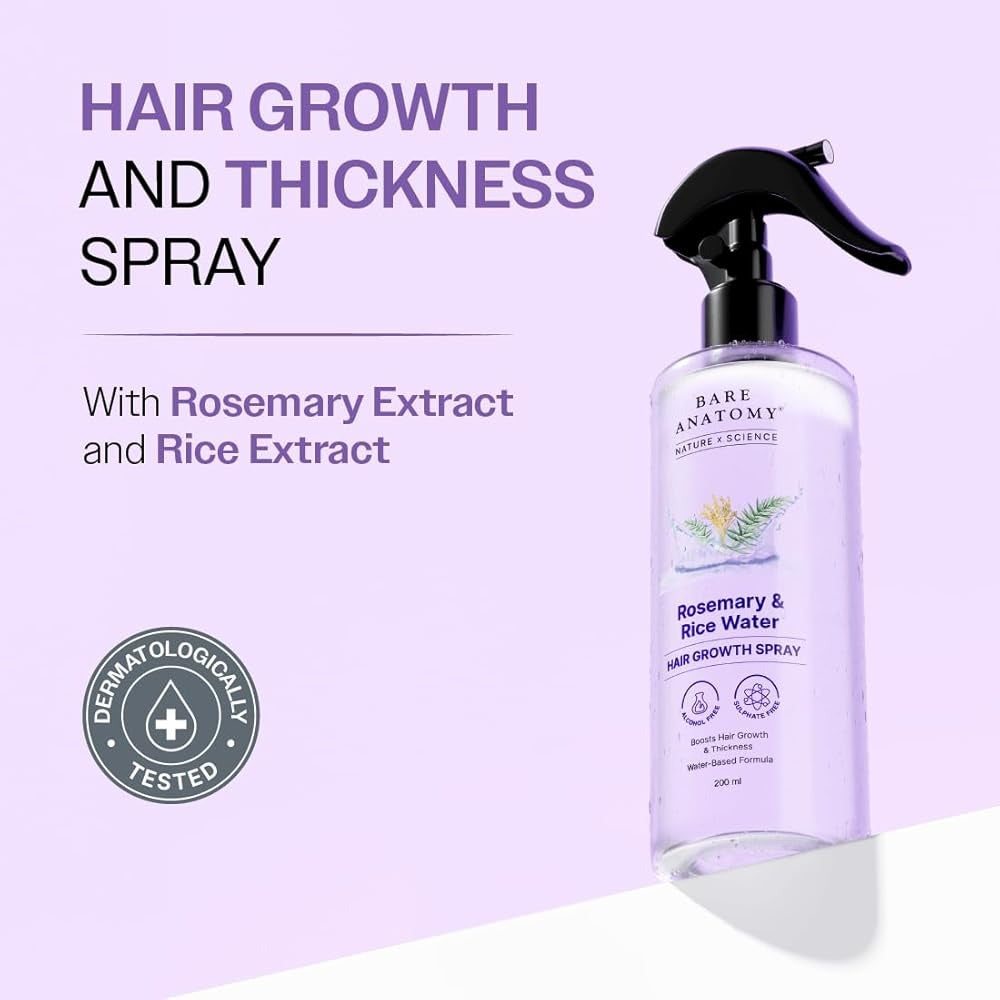 Bare Anatomy Rosemary And Rice Water Hair Growth Spray