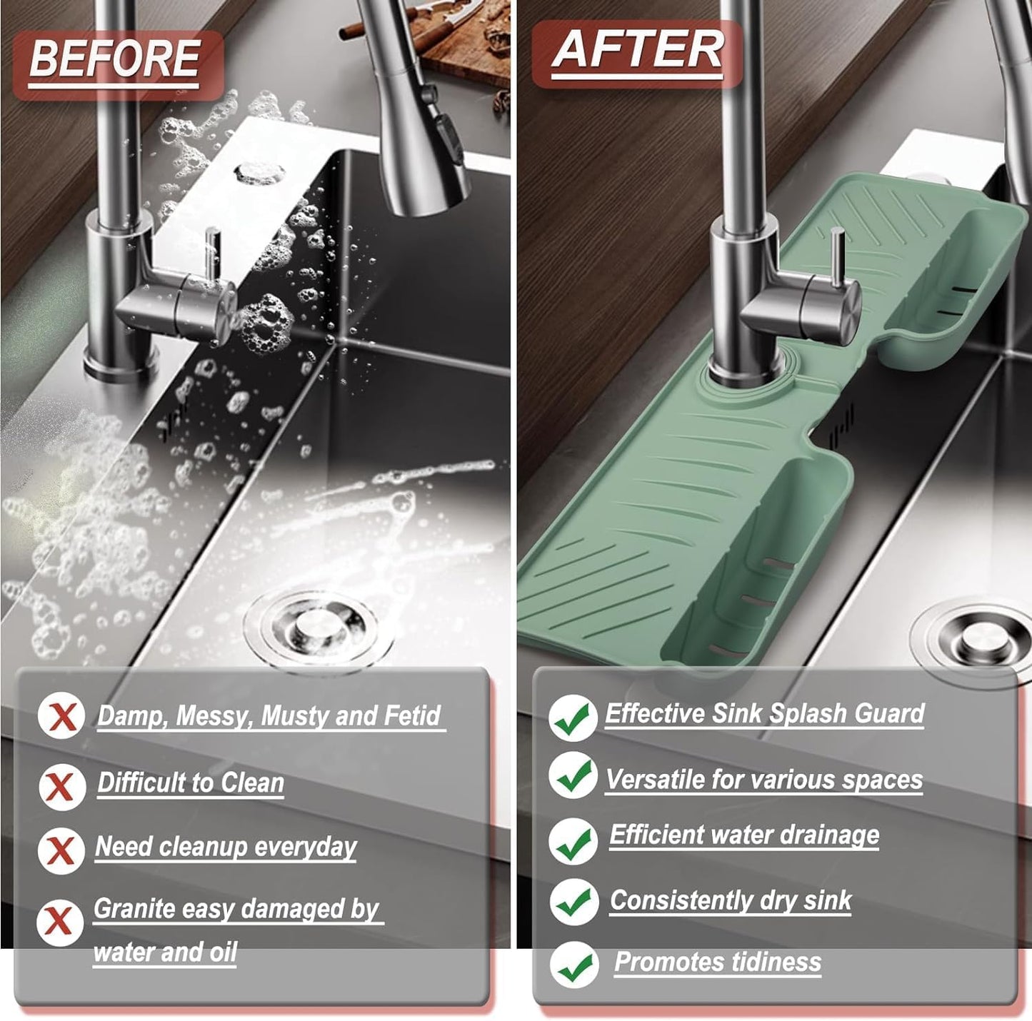 Silicone Faucet Splash Guard Mat