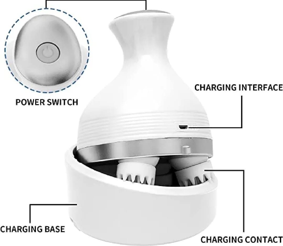 Electric Scalp Massager with 4 Tissue Kneading Nodes