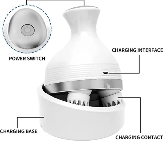 Electric Scalp Massager with 4 Tissue Kneading Nodes