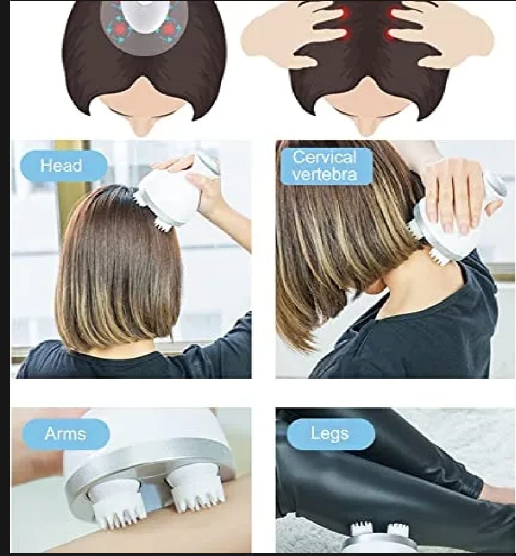Electric Scalp Massager with 4 Tissue Kneading Nodes
