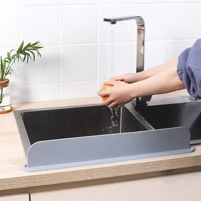 Reusable Silicone Sink Splash Guard – 14 Inch Splashproof Countertop Water Barrier With suction