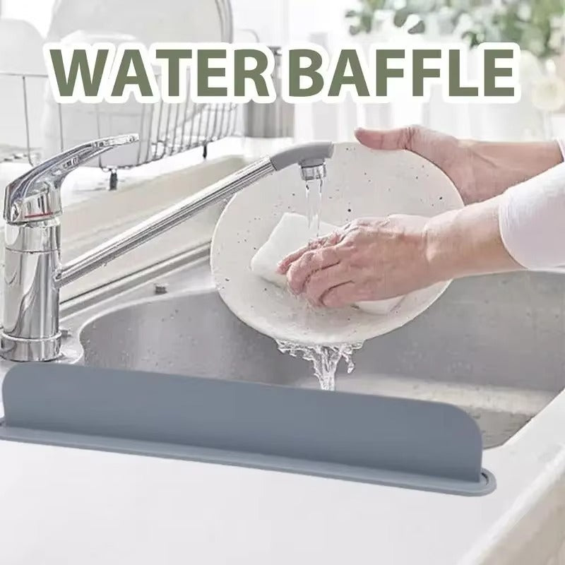 Reusable Silicone Sink Splash Guard – 14 Inch Splashproof Countertop Water Barrier With suction